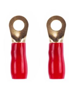 Accele ProLine TR438 3/8" Gold Ring Terminals with 4 Gauge input - Red