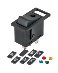 Accele 255 SPST Square Rocker Switch with Selectable LED indicator and labels