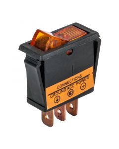 Accele 257AMB SPST Rocker Switch with Amber LED illumination