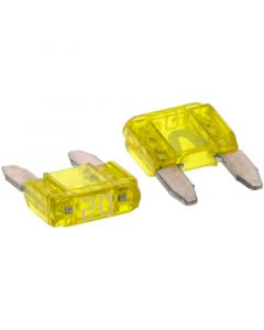 Accele 5607 20 Amp Low-Profile Mini ATM Fuses - 10 pack