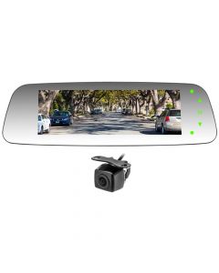 Safesight RVMZH7001HD 7.3 inch Clip-On Rearview Mirror Monitor with HD Display and Surface Mount Backup Camera