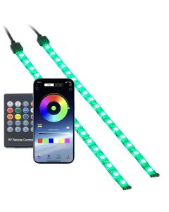 Accelevision LW200-BTM Dual 12″ RGB LED Lighting Strip Kit with Smartphone and RF remote control