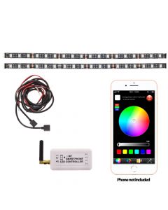 Accele LW200-SP 12 inch Flexible Full Color LED Light Strip Kit with iOS and Android Smartphone control