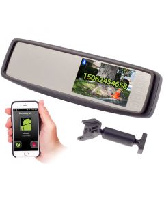 Accelevision RVM430BTG Windshield Glass Mount 4.3 inch Rearview Mirror Monitor with Built in Bluetooth