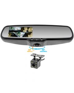 Accelevision RVMDVR360 Touchscreen 360 Degree DVR Visual Blind Spot Rearview Mirror Monitor with Capacitive Touchscreen and Backup Camera