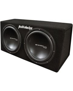 DISCONTINUED - Audiobahn AMPP212M Murdered Out Series 12 Inch Class D Dual Subwoofer Enclosure