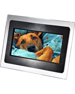 Axion AXN-9702BR 7 Inch Widescreen LCD Digital Brown Picture Frame with Clock, Calendar and MP3 Player