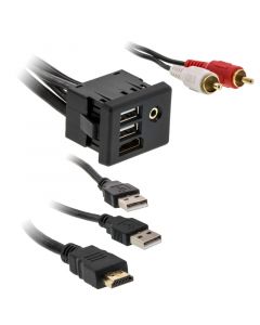 Axxess AX-GMUSBAUX-6 HDMI, USB and 3.5mm Rectangle Panel Jack and Extension Cable