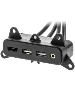 Axxess AXUSB-CH2 HDMI, Dual USB and 3.5mm Rectangle Panel Jack and Extension Cable