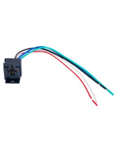 Quality Mobile Video BRS14PT 12 VDC Prewired Automotive 5-Pin Relay Socket with interlock and mounting tab