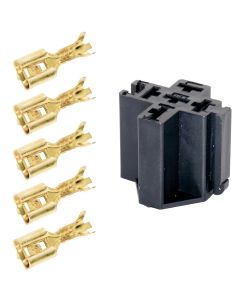 Quality Mobile Video BRSTP 12 VDC Automotive 5-Pin Relay Socket with interlock and (5) Crimp pins