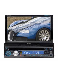 DISCONTINUED - Boss Audio BV9974B In Dash Single DIN 7 Inch Motorized Flip Out Widescreen Touchscreen LCD Monitor Multimedia DVD Receiver, Bluetooth, Detachable Face