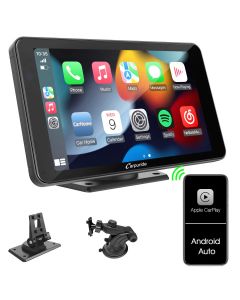 Carpuride CP701 Free standing Car Stereo with Wireless Apple CarPlay and Android Auto with Mirror Link