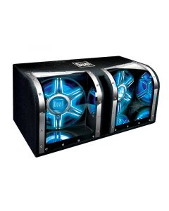 Dual BP1204 12 Inch Twin Mirrored Chambers 1100 Watt Illuminite Bandpass Enclosure Subwoofers