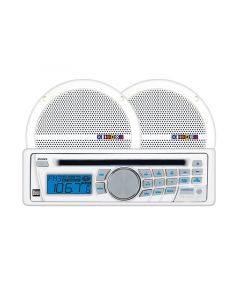 Dual MXCP25 Marine AM/FM/CD Receiver with Detachable Face and USB plus 6.5 Inch Dual Cone 60 Watt Speaker Pair Combo Pack