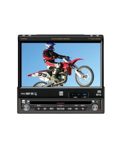 Dual XDVD700 7 inch In Dash Touch Screen Single DIN Motorized TFT LCD Monitor and Multimedia DVD Receiver with iPlug Interface Adapter