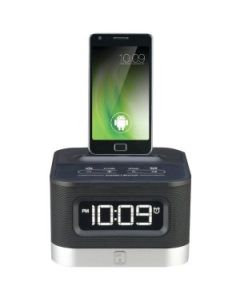 DISCONTINUED - IHOME iC50B Universal Charging FM Stereo Alarm Clock Radio for Android Smartphones