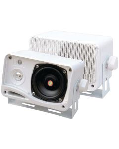 Pyle PLMR24 Hydra Series 3.5" 200-Watt 3-Way Weatherproof Mini-Box Speaker System (White)