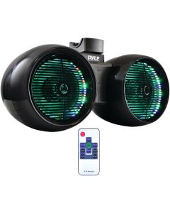 Pyle PLMRWB652LEB Hydra Series Speaker Tower with Two 6.5" 400-Watt 2-Way Wakeboard Speakers and Multicolor LED Lights