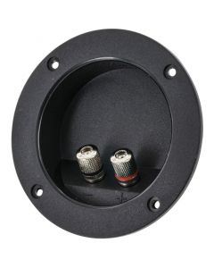 The Install Bay TCRB Circular Recessed Terminal Cup with Silver 5-Way Binding Posts - 3 inch