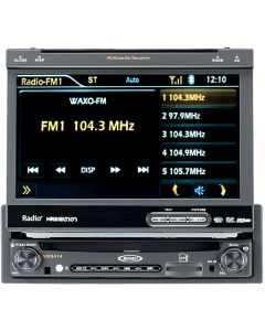 DISCONTINUED - Jensen VM9414 Single DIN In Dash 7 Inch Fold Out Touchscreen LCD Monitor and Multimedia DVD Receiver with USB, SD Card and Built In Navigation System
