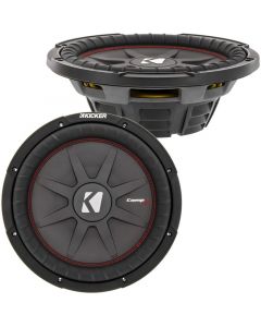Kicker 43CWRT81 CompRT 600 Watt 8 inch Shallow Mount Subwoofer - Dual 1 Ohm Voice Coil