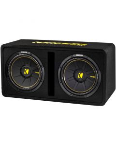 Kicker CompC 44DCWC102 600 Watt RMS Dual 10 inch Subwoofer Enclosure - Single 2 Ohm Voice Coil