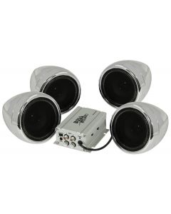 Boss MC420B Two Pairs of 4-Channel Bluetooth Enabled Speakers and Amplifier System for Marine/Marine off-Road Vehicles