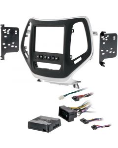 Metra 99-6526S Double DIN Dash Kit Silver for 2014-Up Jeep Cherokee Vehicles - Main