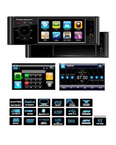 DISCONTINUED - Power Acoustik PTID-4333NRB 4.3 Inch Single Din Motorized Front Panel TFT LCD Detachable Touch Screen Monitor with Bluetooth