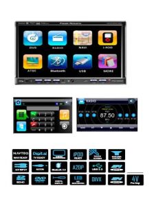 DISCONTINUED - Power Acoustik PTID-7350NR 7 Inch Touch Screen Double Din Fully Motorized Flip Up TFT LCD Monitor