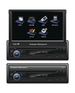 Power Acoustik PD-702 7" Single Din Fully Motorized Flip Up LCD Touchscreen Receiver with DVD