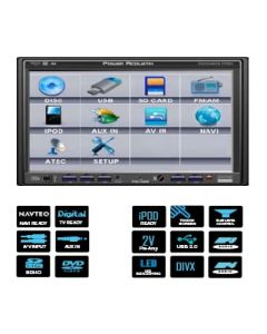 DISCONTINUED - Power Acoustik PTID-7250NR 7 Inch Touch Screen Double Din Fully Motorized TFT LCD Monitor with DVD