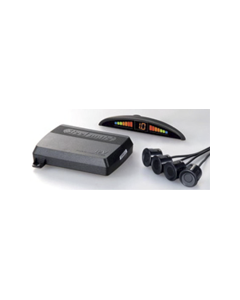 Steelmate PTS400E Parking Assist Systems (PTS) with 4 Sensors and 4 Stage Audible Alert with 4 color LED Front Mount Display with Distance and Audible