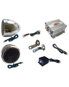 Pyle PLMCA20 100-Watt Motorcycle Mount Amp with Dual Weatherproof Speakers & iPod®/MP3 Input
