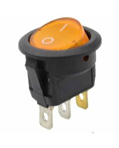 Quality Mobile Video 01001-O Fully illuminated SPST Round Rocker Switch - Orange