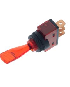 Quality Mobile Video 01003-R Large Fully illuminated SPDT Toggle Switch - Red