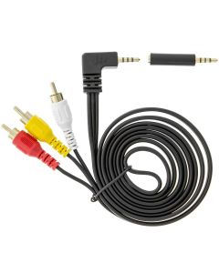 QMV TOP-35AV2 Right angle 3.5mm Phono Plug to Audio Video RCA - 1.5 Meter