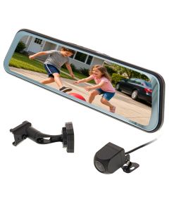 Safesight RVMDVR900K Super Widescreen Full Rearview mirror with 10″ LCD Screen, built in DVR and back-up camera