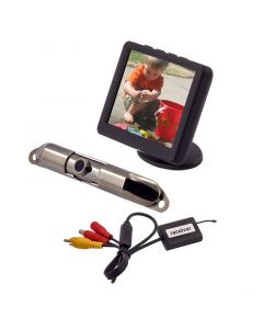 DISCONTINUED - Safesight SC9201 Universal 3.5 inch LCD Monitor and Rear View Back Up Reverse Parking License Plate Mount Camera with Wireless Transmitter