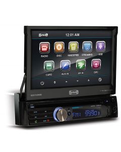 Sound Storm SD732MB Bluetooth Enabled Single DIN Media Receiver with 7-Inch Wide Flip-out Touchscreen Monitor
