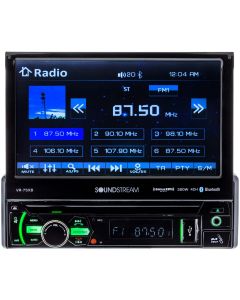 Soundstream VR-75XB 7" Single DIN Flip Up DVD Receiver with Bluetooth 4.0 and SiriusXM Ready