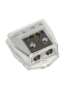 Stinger SHD21 (2) 1/0-gauge Inputs, (4) 4-gauge or 8-gauge Output Distribution Block