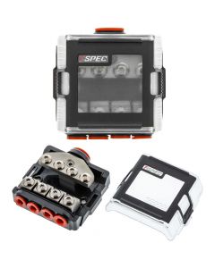 T-Spec VFDB4 V12 Series 4 Position MANL Fused Distribution Block with 0 Gauge Input and 4 and 8 Gauge Output
