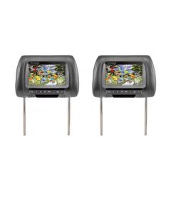 DISCONTINUED - Accelevision THR700G 7" Dual headrest monitors - Pair - Grey