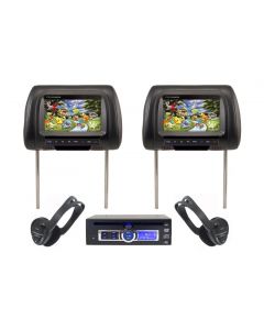 DISCONTINUED - Accelevision THR700B-KIT 7" Dual headrest monitor and dvd player system