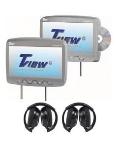 DISCONTINUED - Tview T102DVPL-GR 10 Inch LCD Universal Replacement Headrest Monitors and DVD Combo