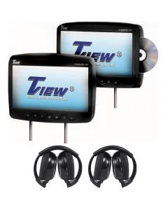 DISCONTINUED - Tview T102DVPL-BK 10 Inch LCD Universal Replacement Headrest Monitors and DVD Combo