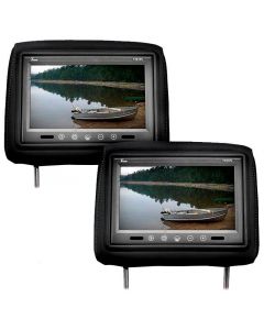 DISCONTINUED - Tview T721PL-BK 7 Inch Universal TFT LCD Headrest Monitor Pair with Touch Buttons - Black