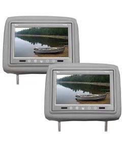 DISCONTINUED - Tview T721PL-GR 7 Inch Universal TFT LCD Headrest Monitor Pair with Touch Buttons - Grey